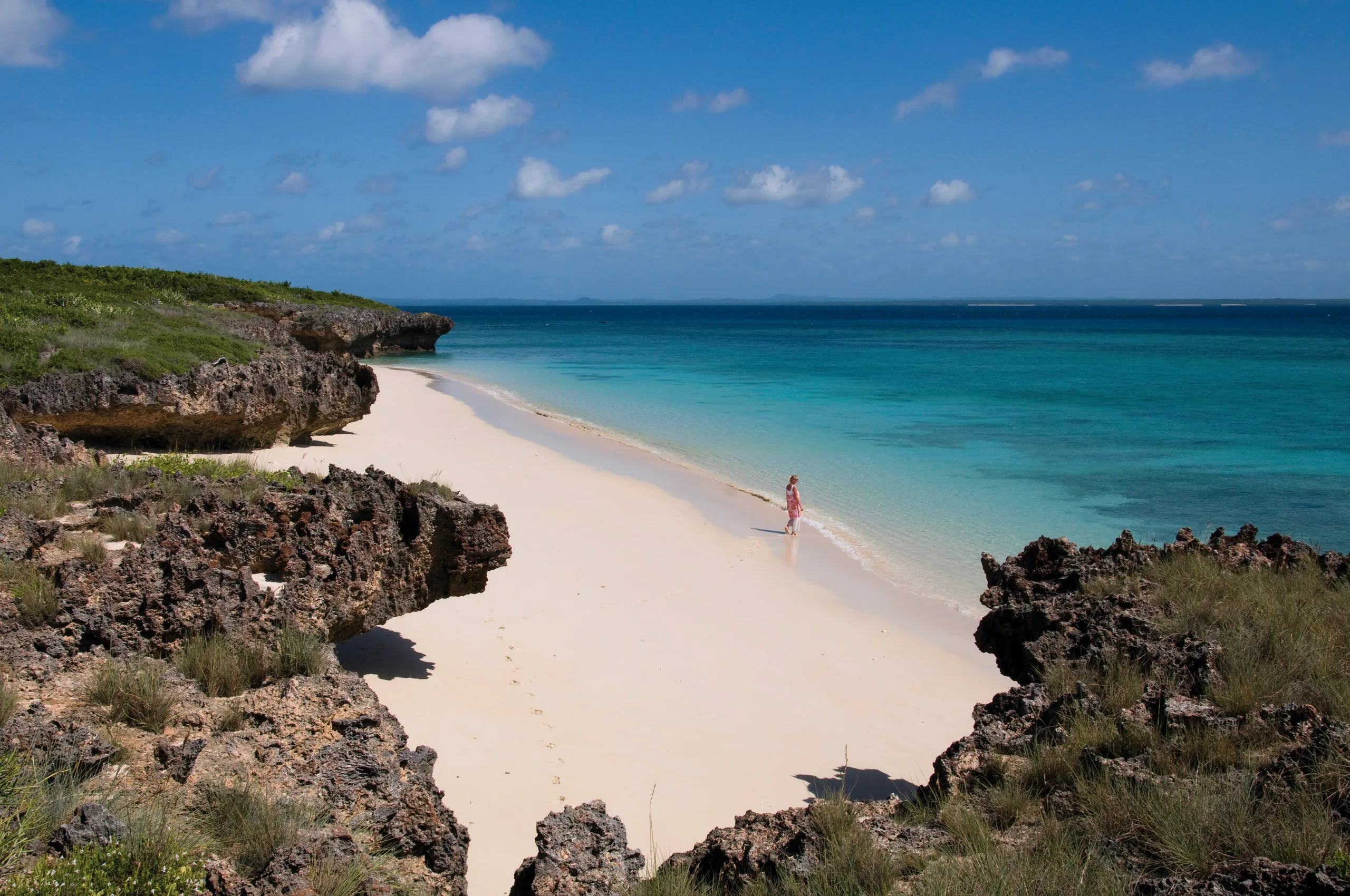 Turquoise waters and white sand on the Mozambican coast